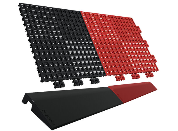 Versoflor Garasjegulv rød/sort enkel Komplett garasjegulv til 20kvm garasje 