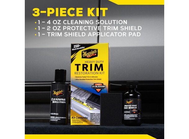 Meguiar’s Heavy Duty Trim Kit – Gjenopprett og beskytt plast