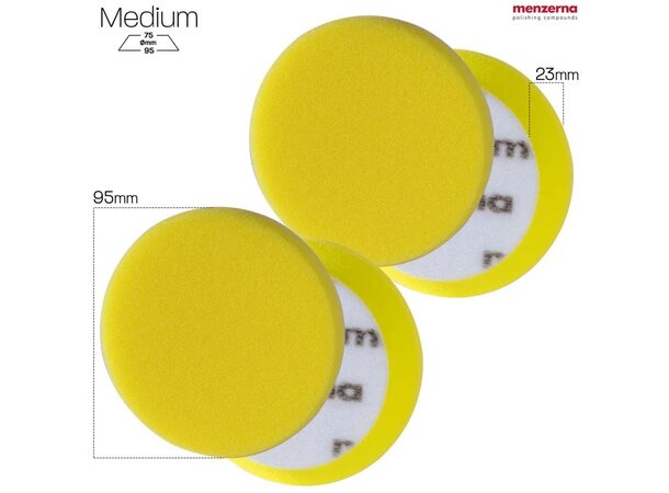 Menzerna Medium Cut Foam Pad 75/95 mm gul | Poleringspute