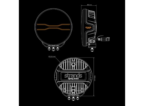 Strands FOR9T Dragon Drive 9? – 9300 lm, hvit/oransje poslys