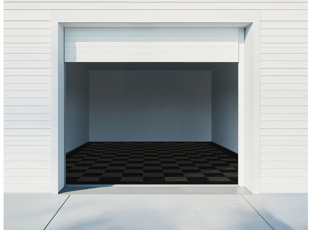 Versoflor Garasjegulv sort/grå enkel Komplett garasjegulv til 20kvm garasje 