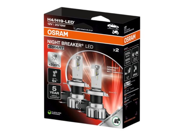 Osram Night Breaker LED Smart H4 – opptil 330% mer lys | Garasjetid