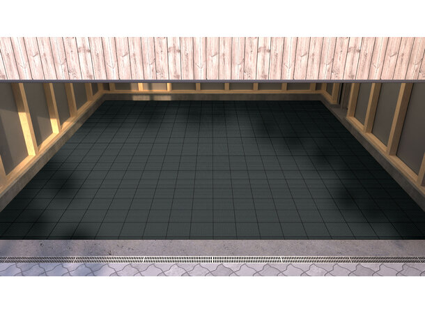 Versoflor TASKFLOR® klikkbar gulvflis Charcoal Black, 30x30cm, 1stk. 