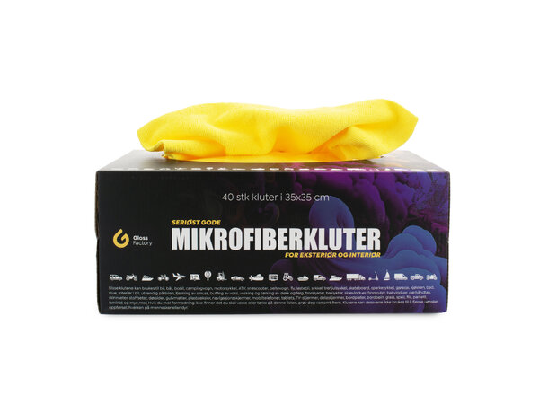Kvalitets-mikrofiber i boks ink. oppheng 2 x 40 stk kvalitetsmikrofiber +veggheng 