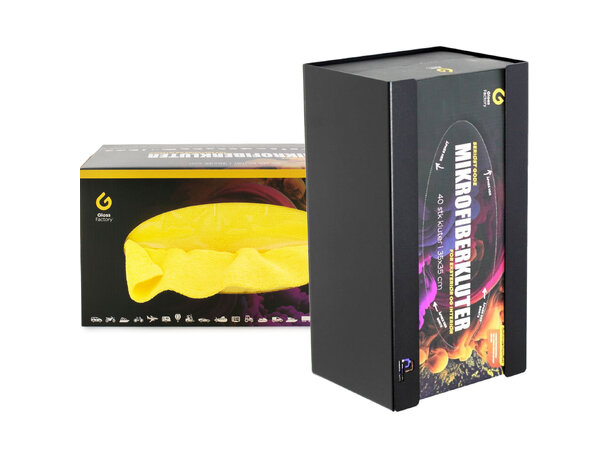 Kvalitets-mikrofiber i boks ink. oppheng 2 x 40 stk kvalitetsmikrofiber +veggheng 