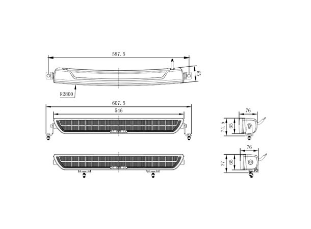 OZZ DRB1 P20 LED Fjernlys Sort