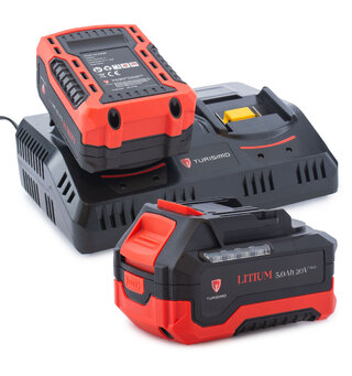 Turisimo batteripakke 5.0Ah x 2 2 stk 5Ah batterier og en dobbeltlader