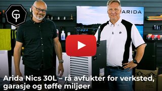 Arida Nics 30L – rå avfukter for verksted, garasje og tøffe miljøer