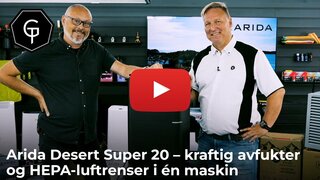 Arida Desert Super 20 – kraftig avfukter og HEPA-luftrenser i én maskin