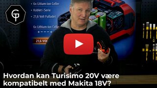 Hvordan kan Turisimo 20V være kompatibelt med Makita 18V?