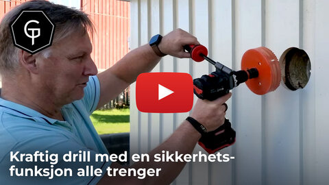  Kraftig drill med en sikkerhetsfunksjon alle trenger