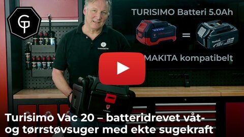 Turisimo Vac 20 – batteridrevet våt- og tørrstøvsuger med ekte sugekraft